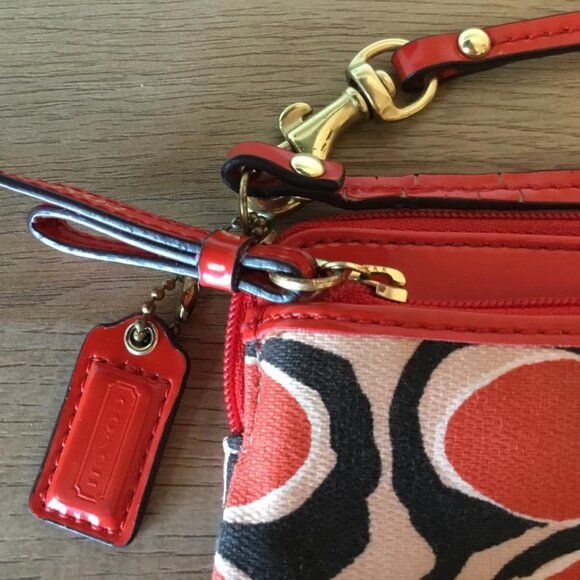 Coach Red Floral Wristlet - Picture 8 of 10